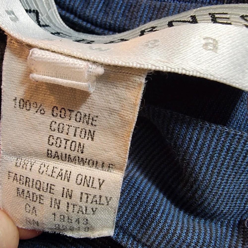 Jhane Barnes Men's Navy Blue Polo Shirt 100% Cotton Made In Italy Size Large - Picture 3 of 3
